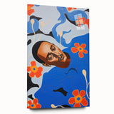 Modern Electric Portrait Canvas - Vibrant Abstract Floral Wall Art Decor