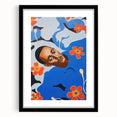 Modern Electric Portrait Canvas - Vibrant Abstract Floral Wall Art Decor
