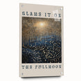 Electric Wall Art – Cosmic Full Moon Landscape with Text Electric Print