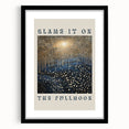 Electric Wall Art – Cosmic Full Moon Landscape with Text Electric Print