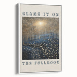 Electric Wall Art – Cosmic Full Moon Landscape with Text Electric Print