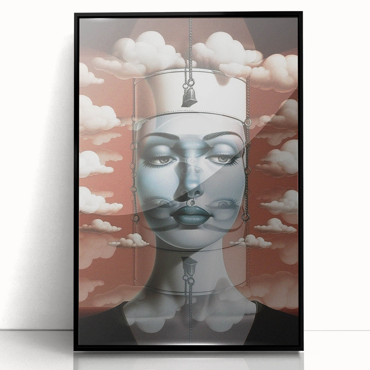 Electric Wall Art – Surreal Portrait with Clouds Electric Art Print