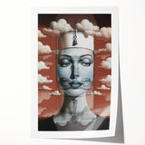 Electric Wall Art – Surreal Portrait with Clouds Electric Art Print