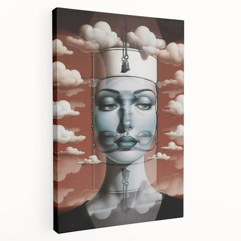 Electric Wall Art – Surreal Portrait with Clouds Electric Art Print