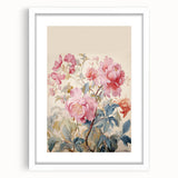 Electric Wall Art – Soft Pink Floral Bouquet with Blue Leaves Electric Print