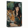 Electric Wall Art: Bold Woman and Tiger - Modern Electric Decor