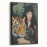 Electric Wall Art: Bold Woman and Tiger - Modern Electric Decor