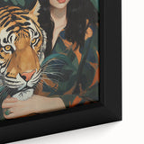 Electric Wall Art: Bold Woman and Tiger - Modern Electric Decor