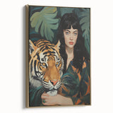 Electric Wall Art: Bold Woman and Tiger - Modern Electric Decor