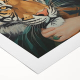 Electric Wall Art: Bold Woman and Tiger - Modern Electric Decor