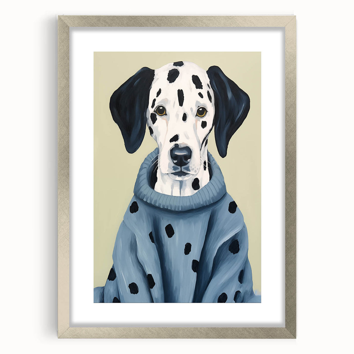 Electric Wall Art: Dalmatian in Cozy Sweater - Modern Electric Decor