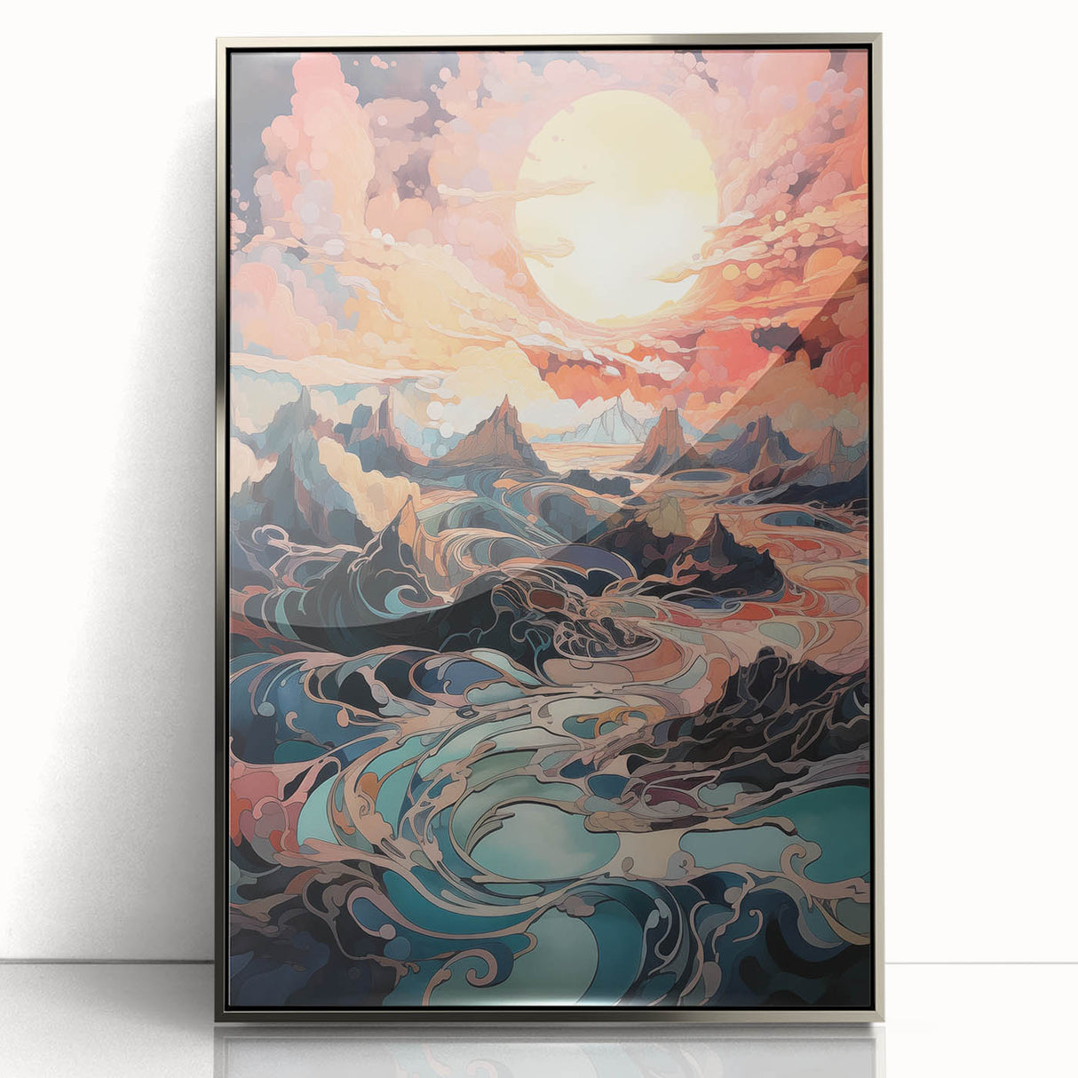 Electric Wall Art: Dreamlike Sunrise Landscape - Modern Electric Decor