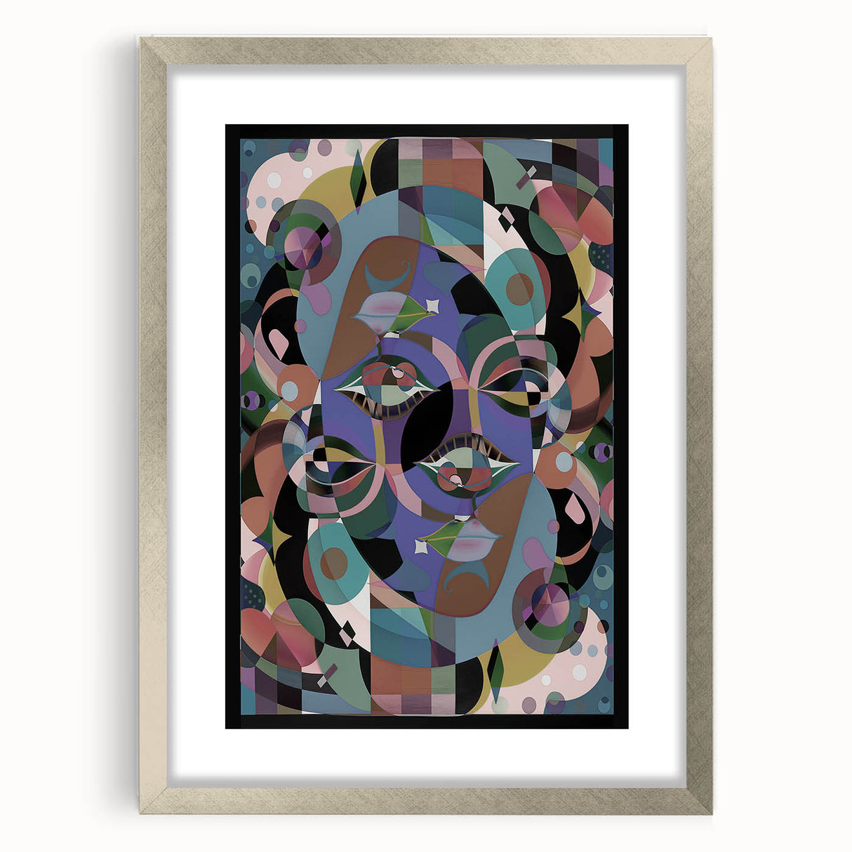Electric Wall Art: Multi-Dimensional Abstract Face - Modern Electric Decor