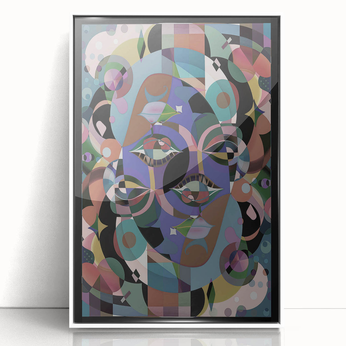 Electric Wall Art: Multi-Dimensional Abstract Face - Modern Electric Decor