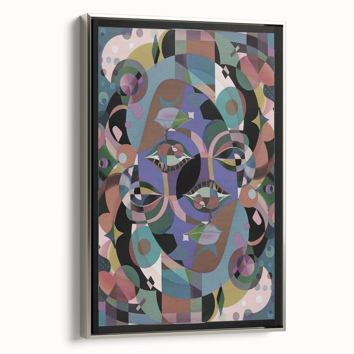 Electric Wall Art: Multi-Dimensional Abstract Face - Modern Electric Decor