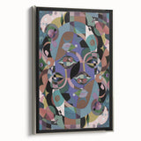 Electric Wall Art: Multi-Dimensional Abstract Face - Modern Electric Decor
