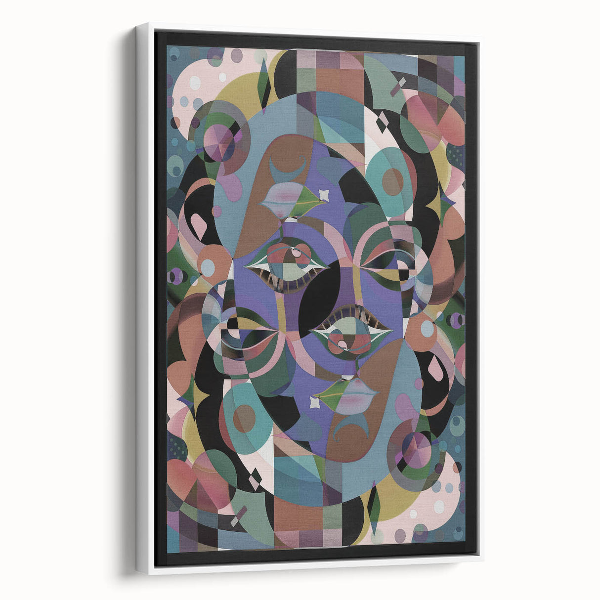 Electric Wall Art: Multi-Dimensional Abstract Face - Modern Electric Decor