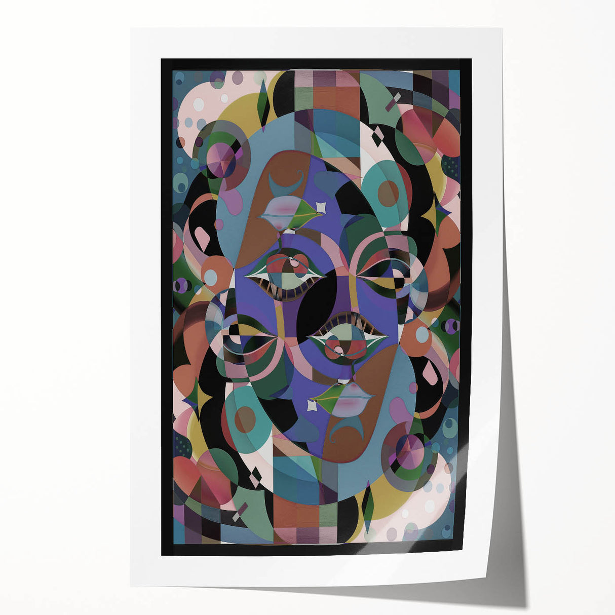 Electric Wall Art: Multi-Dimensional Abstract Face - Modern Electric Decor