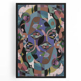 Electric Wall Art: Multi-Dimensional Abstract Face - Modern Electric Decor