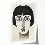 Abstract Electric Portrait Canvas - Black and White Modern Wall Art