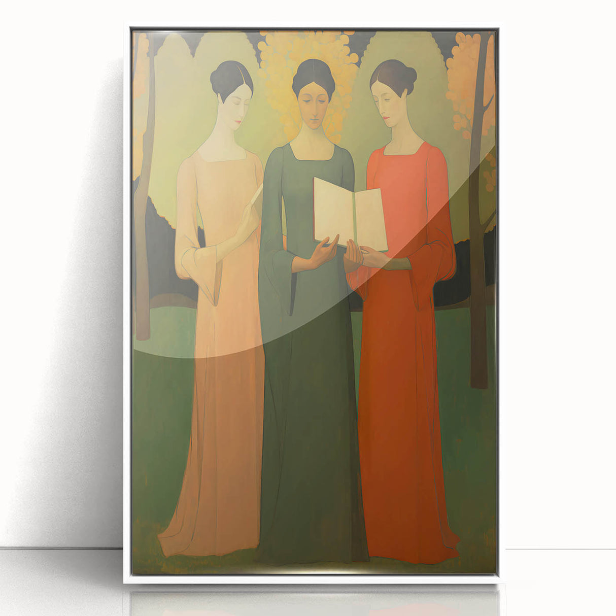 Electric Wall Art: Serene Trio of Women - Modern Electric Decor