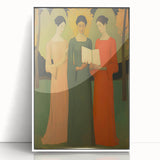 Electric Wall Art: Serene Trio of Women - Modern Electric Decor