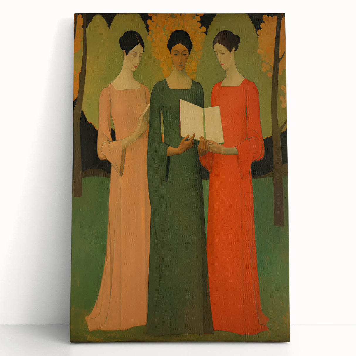 Electric Wall Art: Serene Trio of Women - Modern Electric Decor