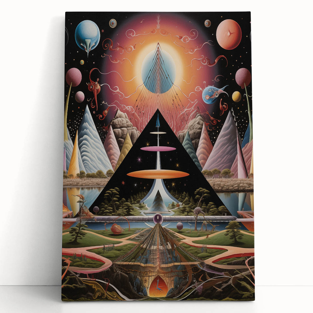 Electric Wall Art - Vibrant Abstract Electric Painting - Futuristic Design
