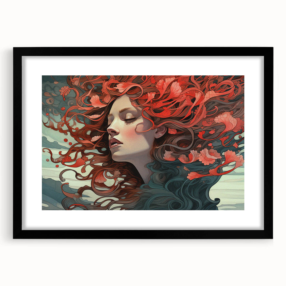 Electric Wall Art - Dreamy Abstract Portrait Painting - Modern Decor