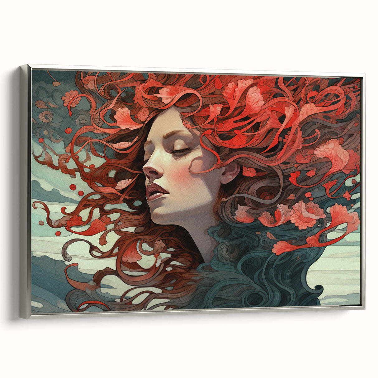 Electric Wall Art - Dreamy Abstract Portrait Painting - Modern Decor