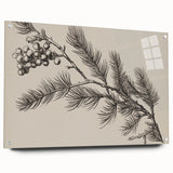Electric Wall Art - Botanical Sketch of Pine Branch - Minimalist Decor