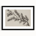 Electric Wall Art - Botanical Sketch of Pine Branch - Minimalist Decor
