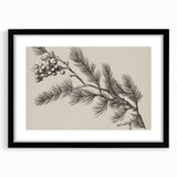 Electric Wall Art - Botanical Sketch of Pine Branch - Minimalist Decor