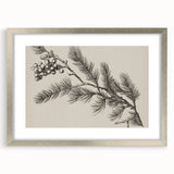 Electric Wall Art - Botanical Sketch of Pine Branch - Minimalist Decor