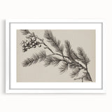 Electric Wall Art - Botanical Sketch of Pine Branch - Minimalist Decor
