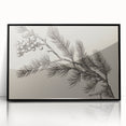 Electric Wall Art - Botanical Sketch of Pine Branch - Minimalist Decor