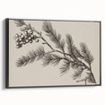 Electric Wall Art - Botanical Sketch of Pine Branch - Minimalist Decor