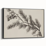 Electric Wall Art - Botanical Sketch of Pine Branch - Minimalist Decor