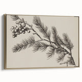 Electric Wall Art - Botanical Sketch of Pine Branch - Minimalist Decor