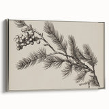 Electric Wall Art - Botanical Sketch of Pine Branch - Minimalist Decor