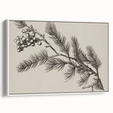 Electric Wall Art - Botanical Sketch of Pine Branch - Minimalist Decor