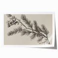 Electric Wall Art - Botanical Sketch of Pine Branch - Minimalist Decor