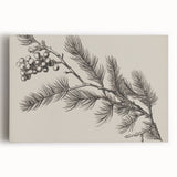 Electric Wall Art - Botanical Sketch of Pine Branch - Minimalist Decor