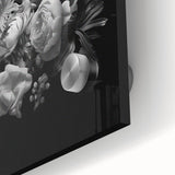 Electric Wall Art - Dark Floral Black and White Painting - Moody Decor