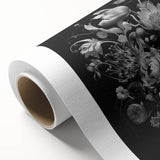 Electric Wall Art - Dark Floral Black and White Painting - Moody Decor