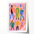Electric Wall Art - Playful Abstract Figures Painting - Modern Pop Decor