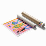 Electric Wall Art - Playful Abstract Figures Painting - Modern Pop Decor