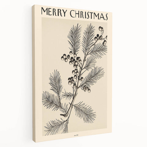 Electric Wall Art – Vibrant Holiday Pine and Berries Modern Electric Decor