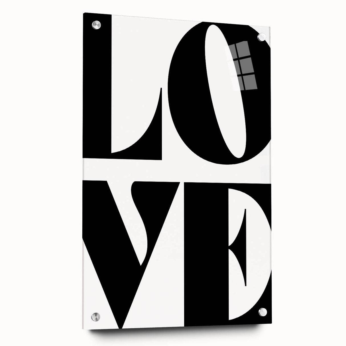 Electric Wall Art: Bold Modern Decor with Black and White Love Typography