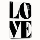 Electric Wall Art: Bold Modern Decor with Black and White Love Typography